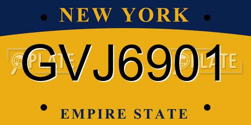 GVJ6901 New York License Plate