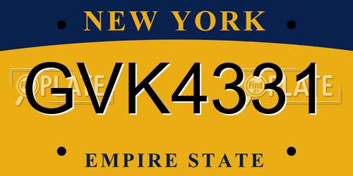 GVK4331 New York License Plate