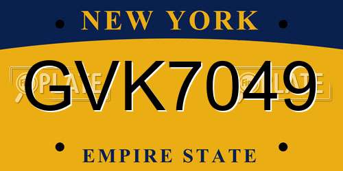 GVK7049 New York License Plate