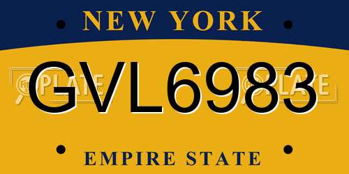 GVL6983 New York License Plate