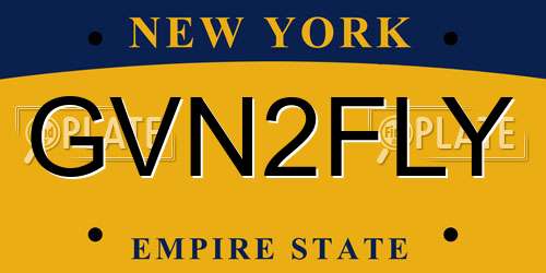 GVN2FLY New York License Plate