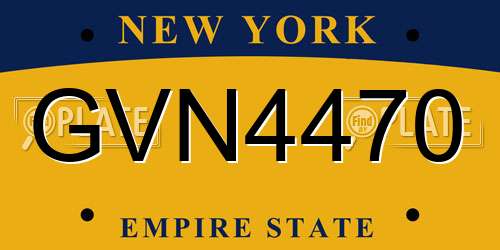 GVN4470 New York License Plate