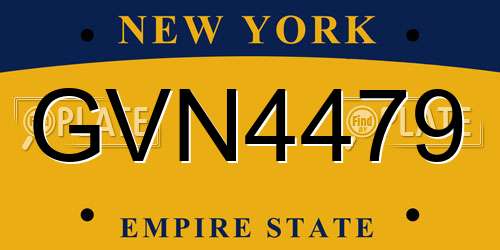 GVN4479 New York License Plate
