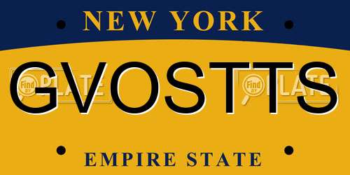 GVOSTTS New York License Plate