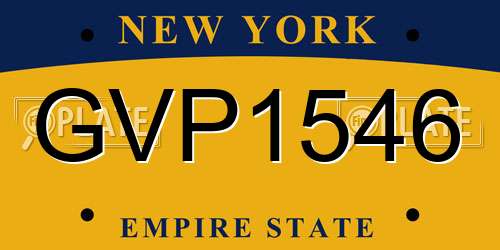 GVP1546 New York License Plate