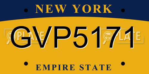 GVP5171 New York License Plate