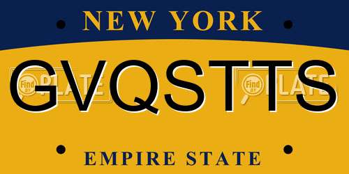 GVQSTTS New York License Plate