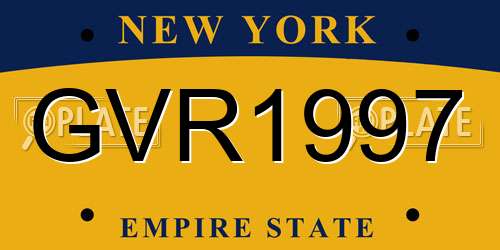 GVR1997 New York License Plate