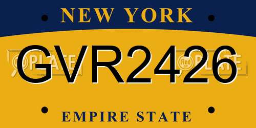 GVR2426 New York License Plate