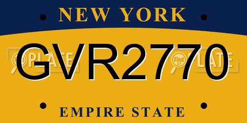 GVR2770 New York License Plate