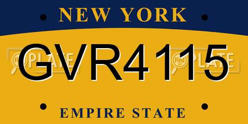 GVR4115 New York License Plate