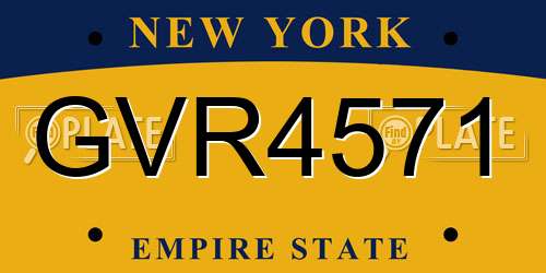 GVR4571 New York License Plate