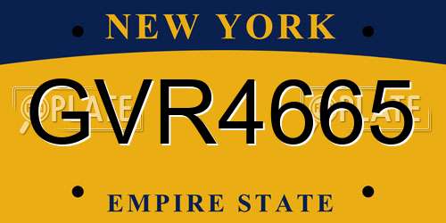 GVR4665 New York License Plate
