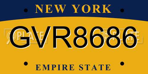 GVR8686 New York License Plate