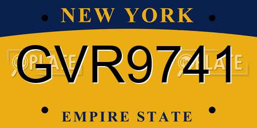 GVR9741 New York License Plate