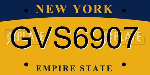 GVS6907 New York License Plate