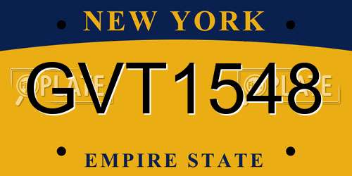 GVT1548 New York License Plate