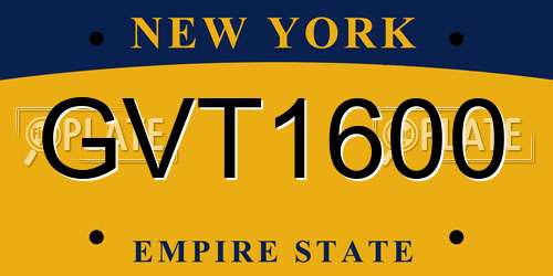 GVT1600 New York License Plate