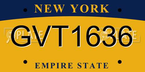 GVT1636 New York License Plate
