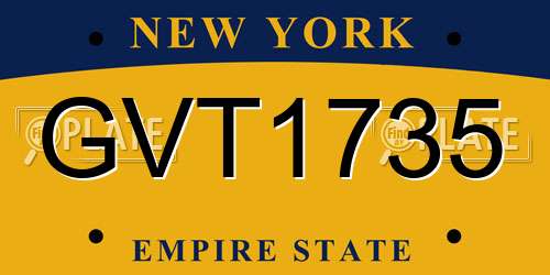 GVT1735 New York License Plate