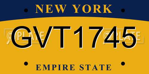 GVT1745 New York License Plate