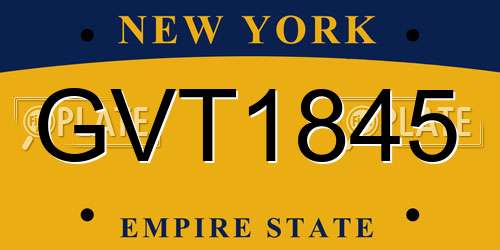 GVT1845 New York License Plate