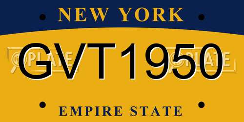 GVT1950 New York License Plate