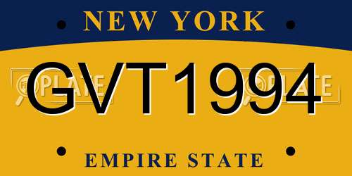 GVT1994 New York License Plate