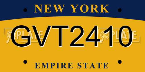 GVT2410 New York License Plate