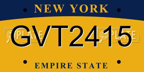 GVT2415 New York License Plate