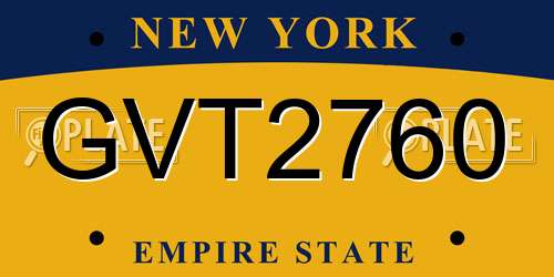GVT2760 New York License Plate