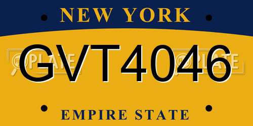 GVT4046 New York License Plate