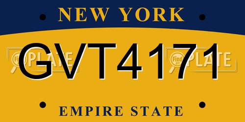 GVT4171 New York License Plate