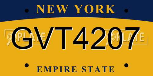 GVT4207 New York License Plate