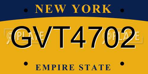 GVT4702 New York License Plate