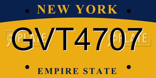GVT4707 New York License Plate
