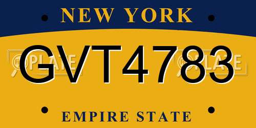 GVT4783 New York License Plate