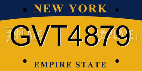 GVT4879 New York License Plate