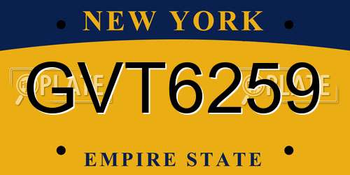 GVT6259 New York License Plate