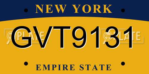 GVT9131 New York License Plate
