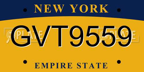 GVT9559 New York License Plate