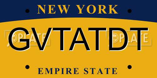 GVTATDT New York License Plate