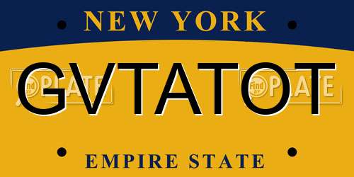GVTATOT New York License Plate