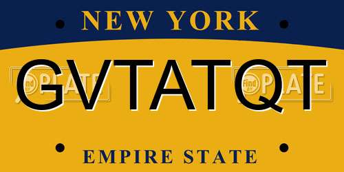 GVTATQT New York License Plate