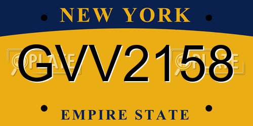 GVV2158 New York License Plate