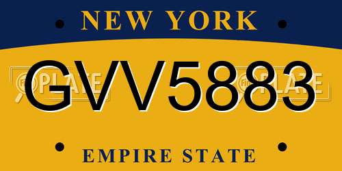 GVV5883 New York License Plate