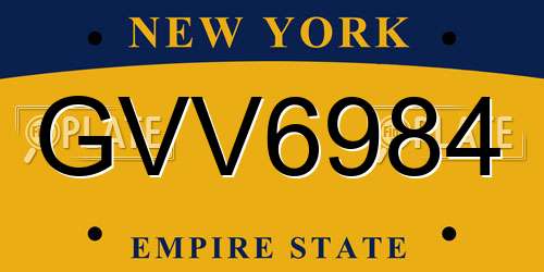 GVV6984 New York License Plate