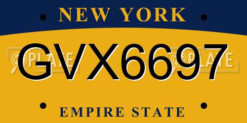 GVX6697 New York License Plate