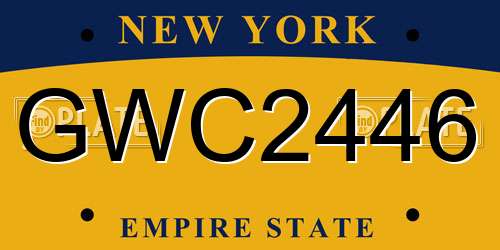 GWC2446 New York License Plate