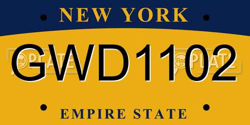 GWD1102 New York License Plate